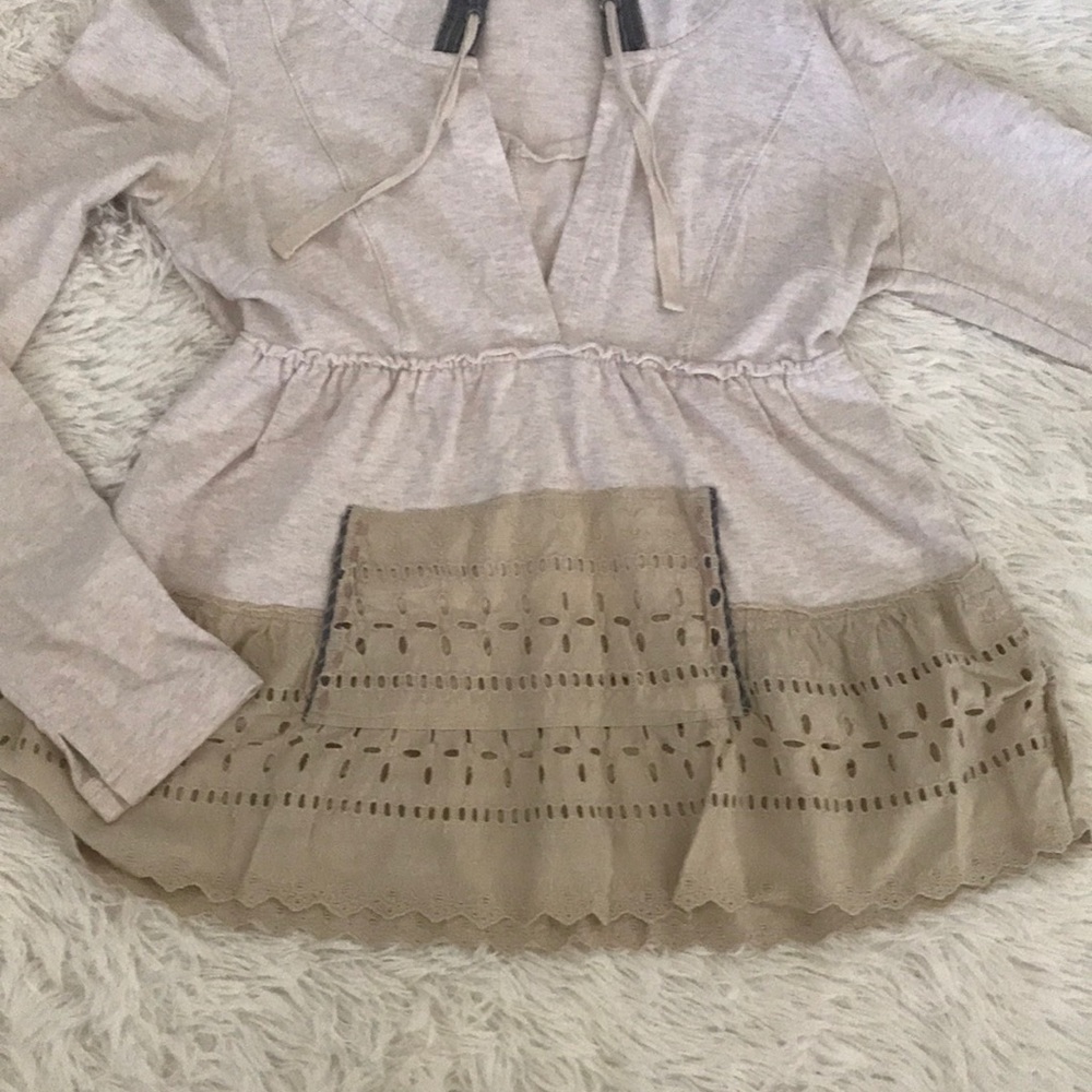 Free People Lace Cotton Top Hoodie - Picture 2 of 6